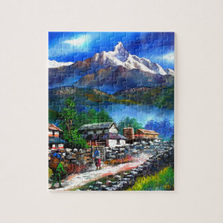 Panoramic View Of Everest Mountain Nepal Jigsaw Puzzle