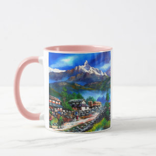 Panoramic View Of Everest Mountain Nepal Mug