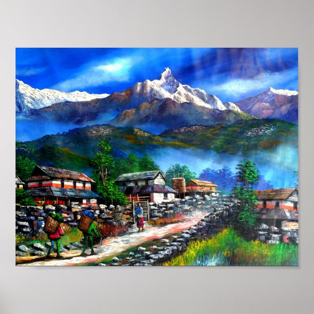 Panoramic View Of Everest Mountain Nepal Poster (Front)