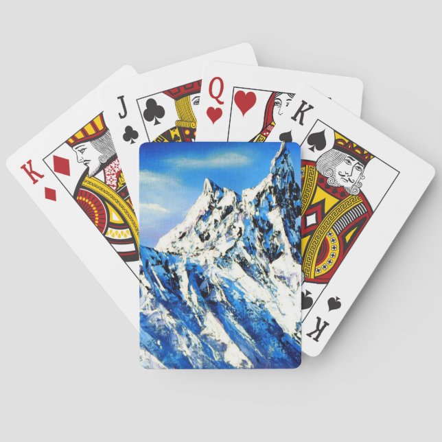 Panoramic View Of Everest Mountain Peak Playing Cards (Back)