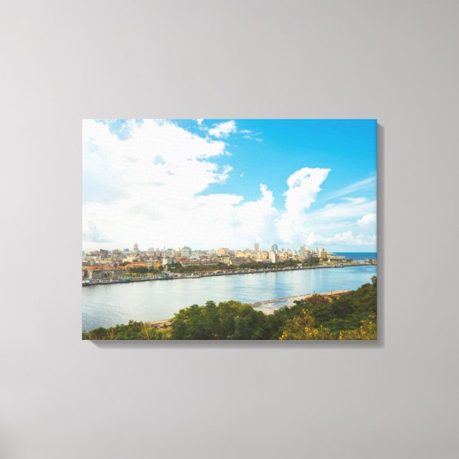 Panoramic View Of Havana, Cuba Canvas Print (Front)