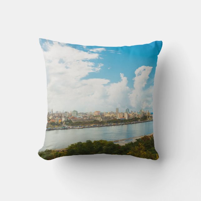 Panoramic View Of Havana, Cuba Cushion (Front)