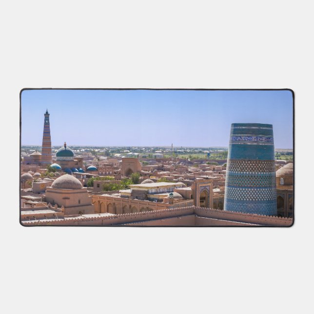 Panoramic view of Khiva - Uzbekistan Desk Mat (Front)