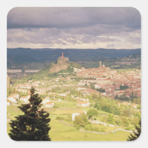 Panoramic view of Le-Puy-en-Velay Square Sticker