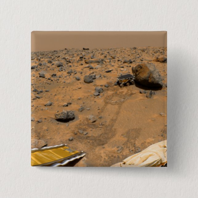 Panoramic view of Mars 5 15 Cm Square Badge (Front)