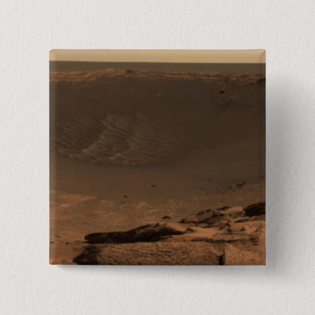 Panoramic view of Mars 9 15 Cm Square Badge (Front)