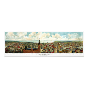 Panoramic View of Milwaukee Wisconsin 1898 Photo Print