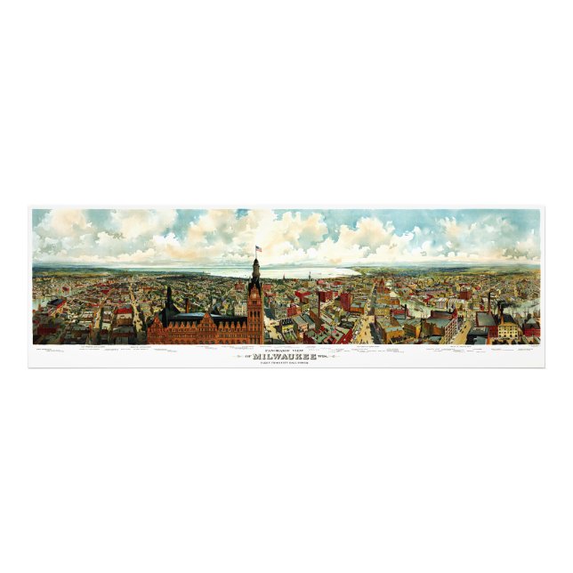 Panoramic View of Milwaukee Wisconsin 1898 Photo Print (Front)