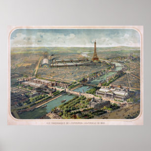 Panoramic View of Paris Exposition 1900 Poster