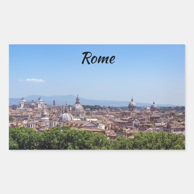 Panoramic view of Rome from Castel Sant'Angelo Rectangular Sticker (Front)