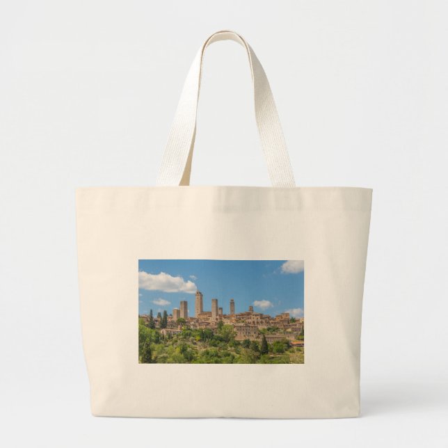 Panoramic view of San Gimignano Tuscany Italy Large Tote Bag (Front)