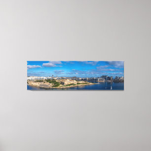 Panoramic view of Sliema in Malta Canvas Print