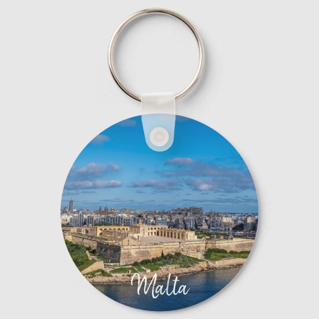 Panoramic view of Sliema in Malta Key Ring (Front)