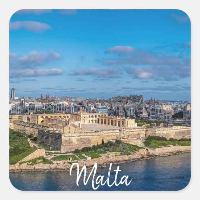 Panoramic view of Sliema in Malta Square Sticker (Front)