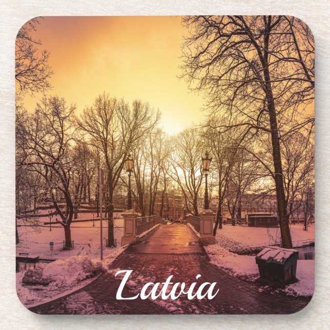 Panoramic view of snowy park during sunset in Riga Coaster (Front)