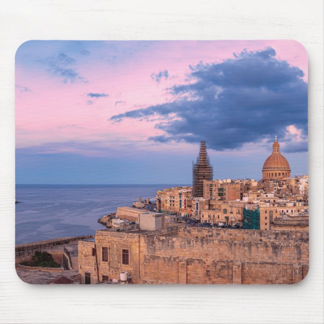 Panoramic view of sunset over Valletta Mouse Mat (Front)