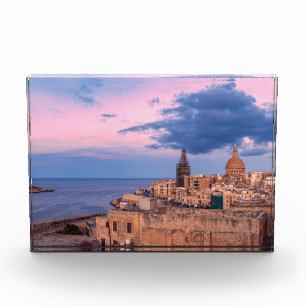 Panoramic view of sunset over Valletta Photo Block