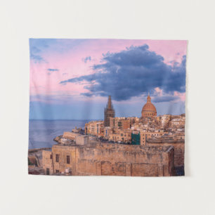 Panoramic view of sunset over Valletta Tapestry