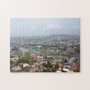 Panoramic view of Tbilisi the capital of Georgia Jigsaw Puzzle