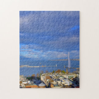 Panoramic view of the Geneva water jet Jigsaw Puzzle