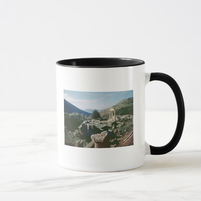 Panoramic view of the site with the tholos temple mug (Right)