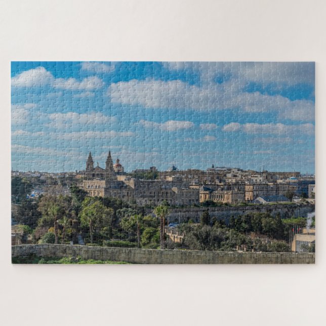 Panoramic view of Valletta old town in Malta Jigsaw Puzzle (Horizontal)
