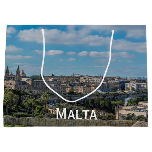Panoramic view of Valletta old town in Malta Large Gift Bag