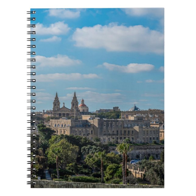 Panoramic view of Valletta old town in Malta Notebook (Front)