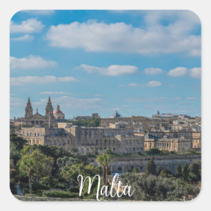 Panoramic view of Valletta old town in Malta Square Sticker