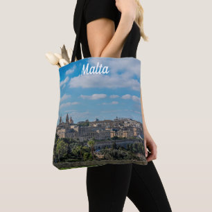 Panoramic view of Valletta old town in Malta Tote Bag