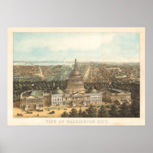 Panoramic view of Washington DC Poster