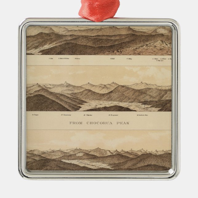 Panoramic Views of Mount Carrigain Metal Tree Decoration (Front)