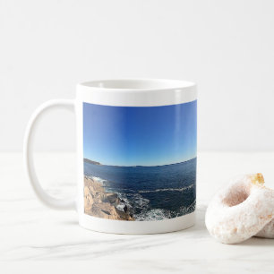 Panoramic Vista of Rocky Shoreline Coffee Mug