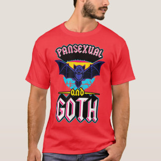 Panseual And Goth Gothic Emo Bat Pride LGBTQ Hallo T-Shirt