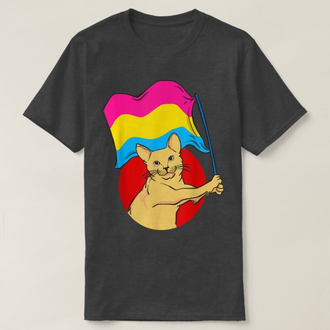 Panseual Flag Cat  seual Identity  Nonbinary Love  T-Shirt (Design Front)