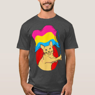 Panseual Flag Cat seual Identity Nonbinary Love T-Shirt