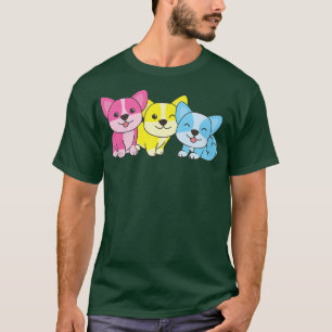Panseual Flag Pride Lgbtq Dogs Panseual Corgi999 T-Shirt