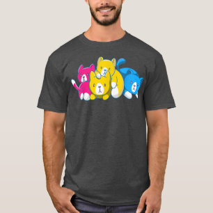 Panseual Pride Funny Kawaii Kitty Cat Stack Pride T-Shirt