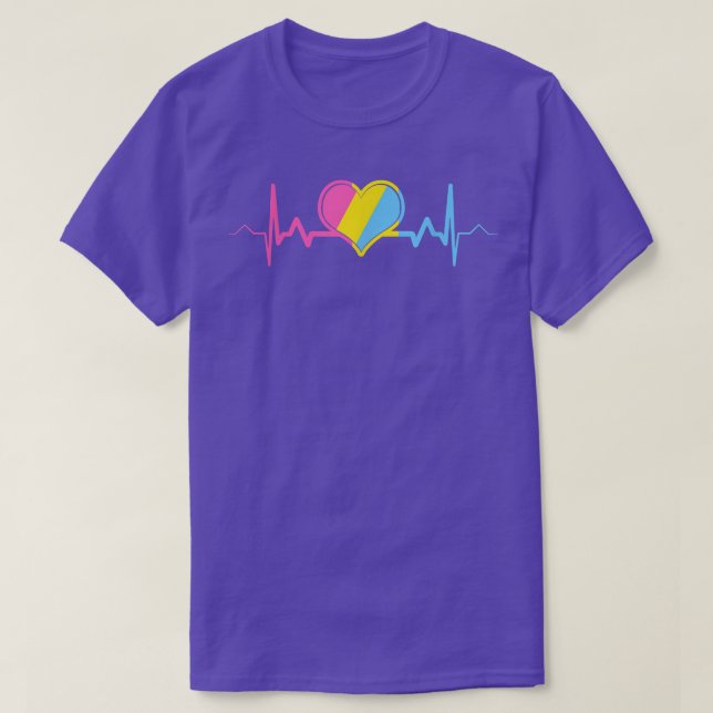 Panseual Pride Heart LGBT Month 2022 Pan Flag Hear T-Shirt (Design Front)