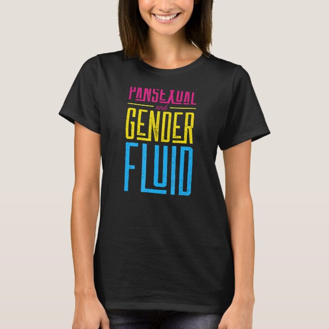 Pansexual And Genderfluid Cute Lgbtq Pride Aesthet T-Shirt (Front)