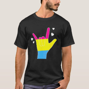 Pansexual Asl Ily Deaf Pan Pride Sign Language T-Shirt