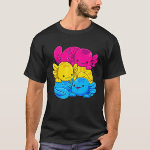 Pansexual Axolotl Pile Pan Pride Flag Lgbtq Gay Pr T-Shirt