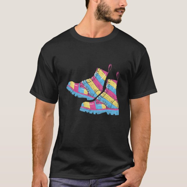 Pansexual Boots Gay Love LGBTQ+ Cute Aesthetic T-Shirt (Front)