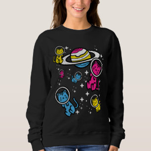 Pansexual Cats In Space Pan Pride Flag Lgbt Girls Sweatshirt