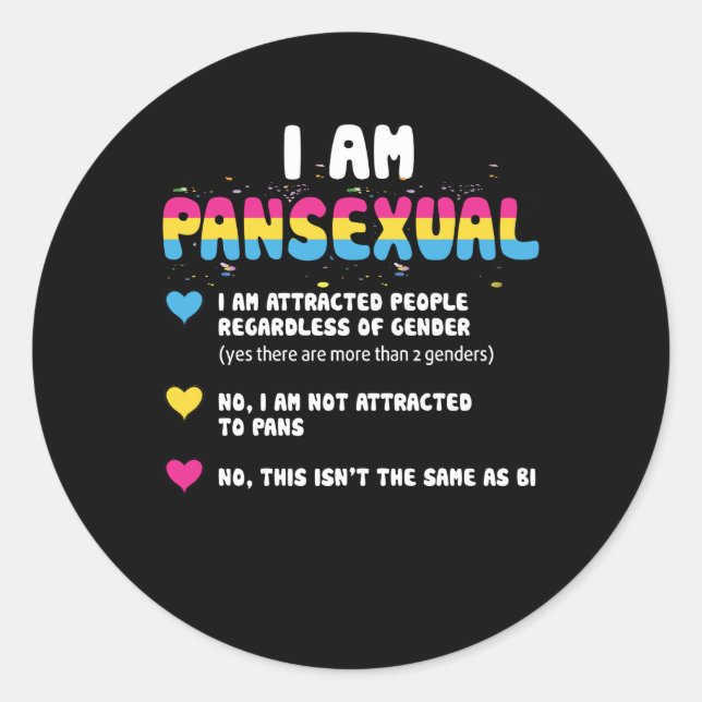 Pansexual Definition - Funny Gay Pride LGBT Classic Round Sticker (Front)