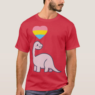 Pansexual Dinosaur LGBTQIA Pride Flag Kawaii Anime T-Shirt