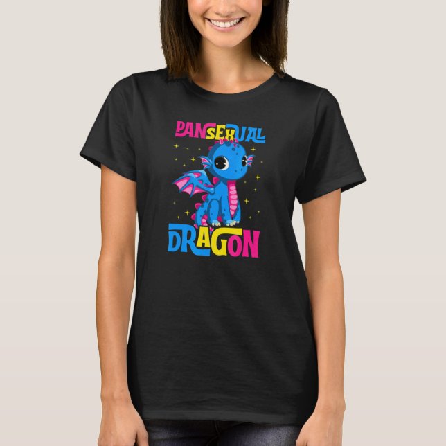 Pansexual Dragon Cute Trendy Majestic Lgbtq Pan Pr T-Shirt (Front)