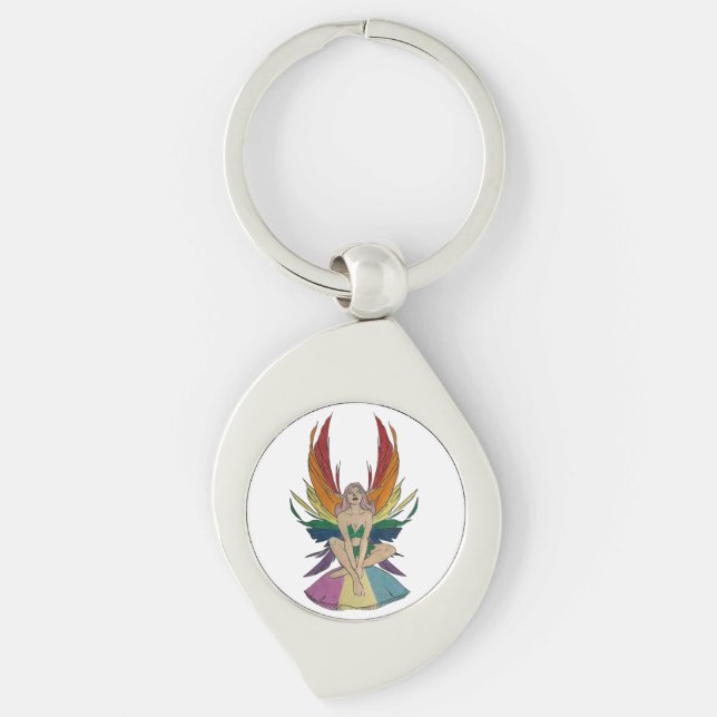 Pansexual Faerie Key Ring (Front)
