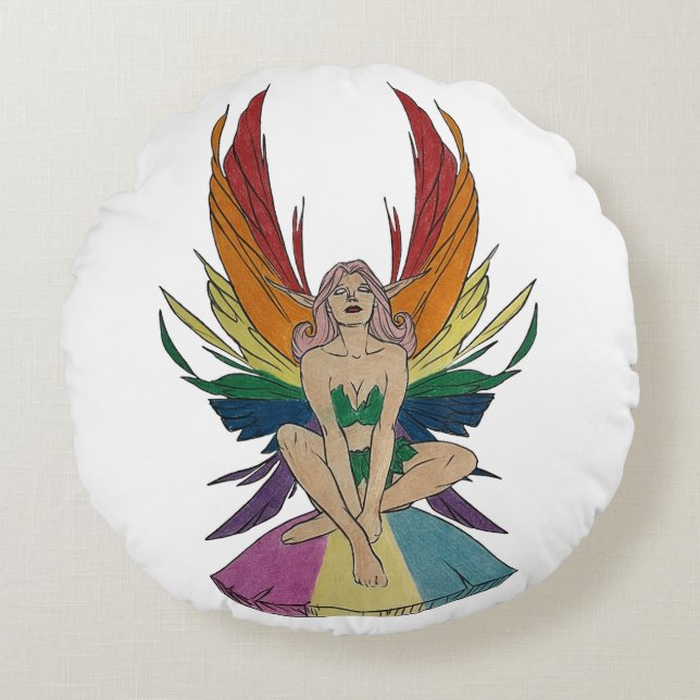 Pansexual Faerie Round Cushion (Front)
