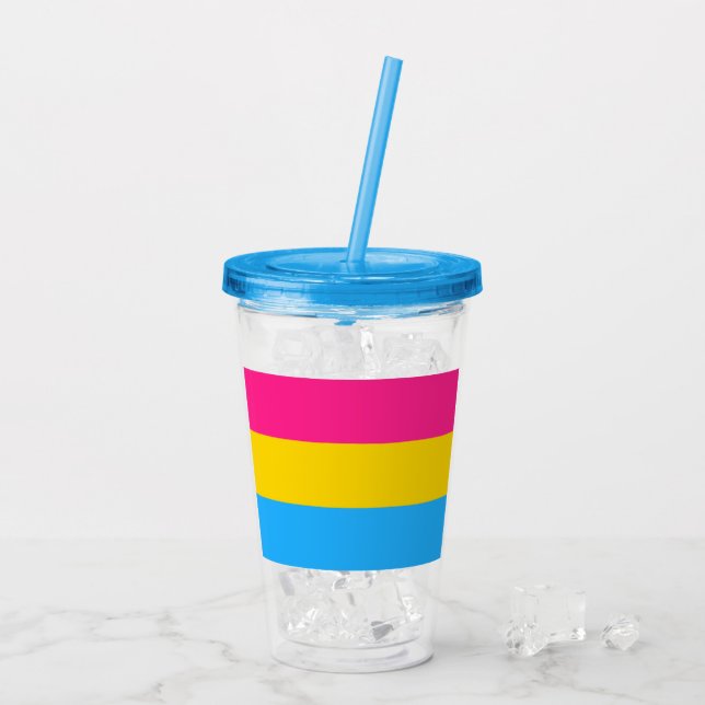 Pansexual Flag Acrylic Tumbler (Back Ice)